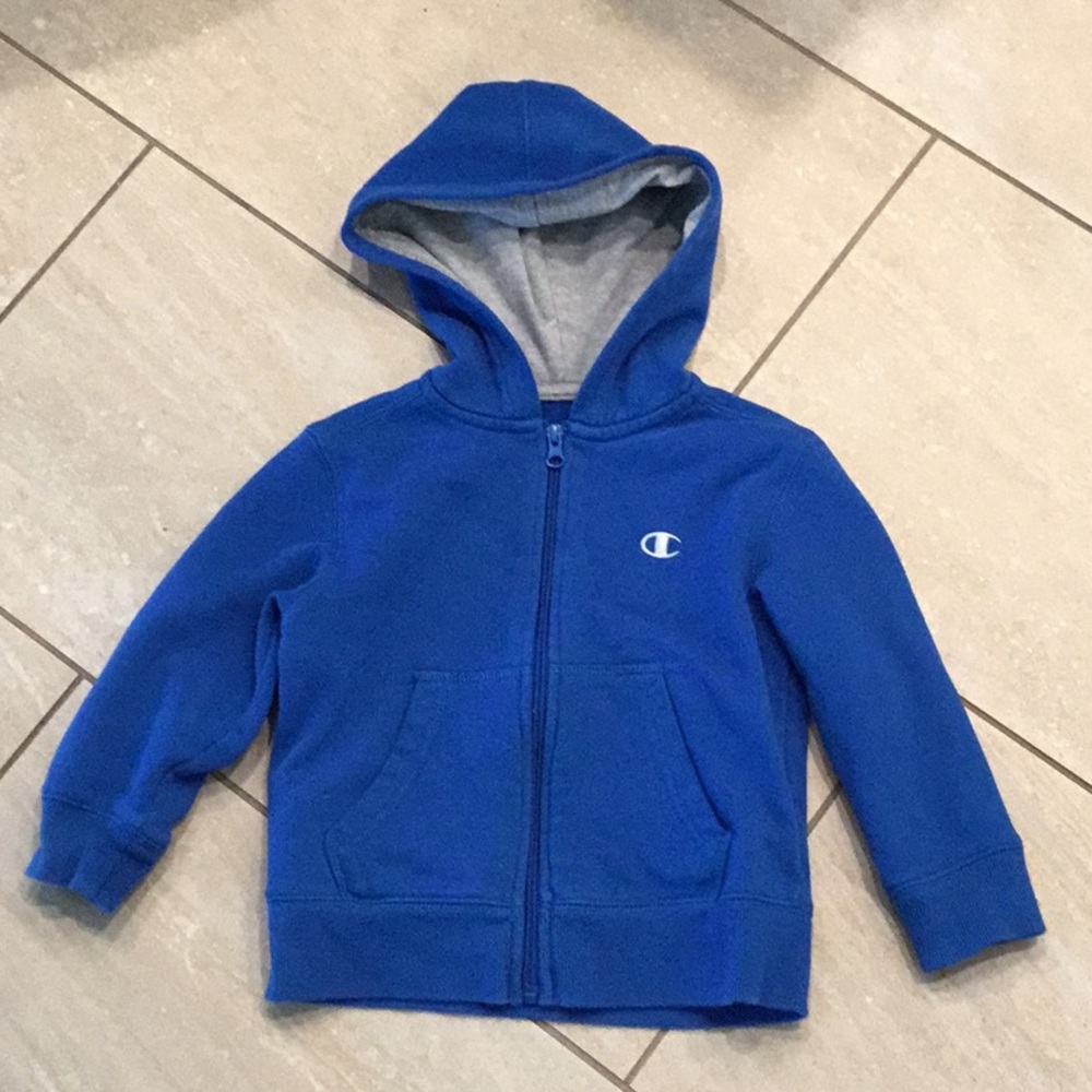 Champion Blue size 4 zip up hooded sweatshirt